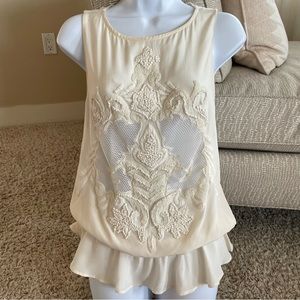 Juicy Couture Cream Beaded Tank